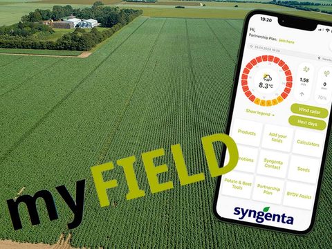 Potato crop with myField sceen