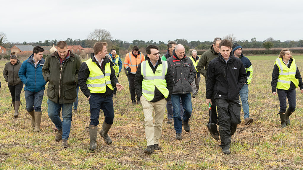 Farmers and agronomists visiting the Syngenta Future of UK Farming trials site